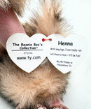 Ty Beanie Boos - Henna the Tan Ostrich, (7"), Glitter Eyes