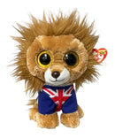 Ty Beanie Boos - Hero the Lion, Medium (9"), Glitter Eyes, UK Exclusive