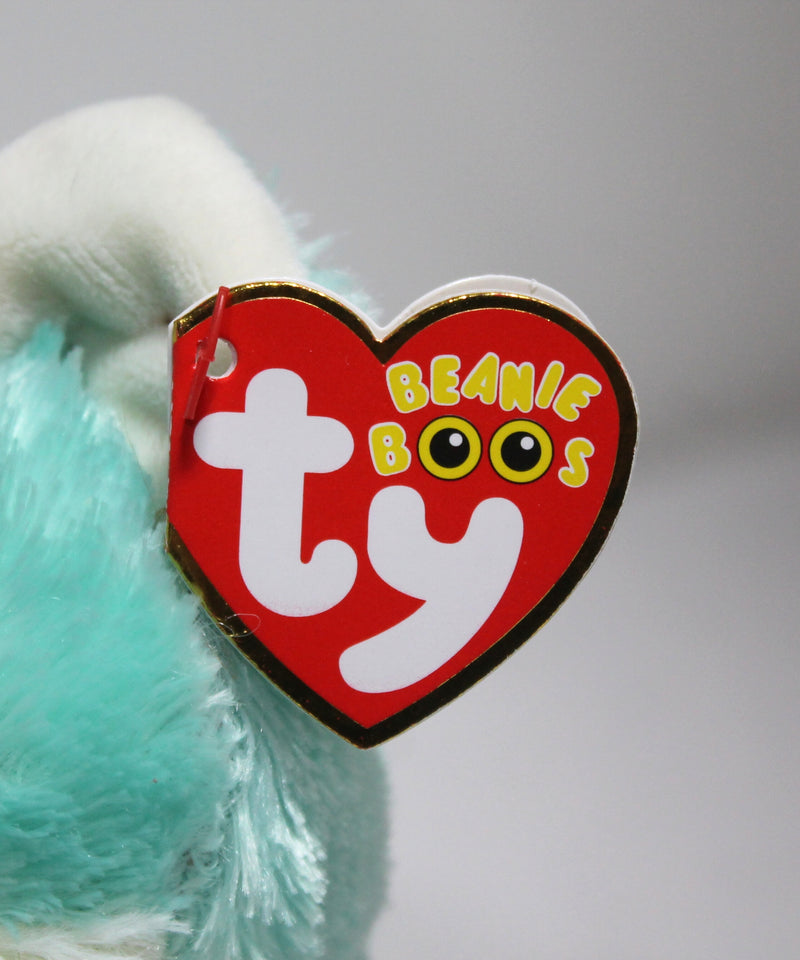 Ty Beanie Boos- Jade the Turqouise Wolf, Glitter Eyes, Great Wolf Lodg