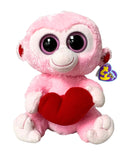 Ty Beanie Boos - Julep the Valentine Monkey, Medium (8"), Solid Eyes