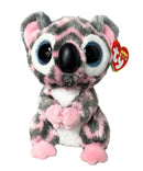 Ty Beanie Boos - Kora the Pink Chevron Koala Bear, (6"), Glitter Eyes, Claire's Exclusive