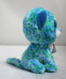Ty Beanie Boos- Leona the Blue and Green Leopard, Glitter Eyes