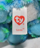 Ty Beanie Boos- Leona the Blue and Green Leopard, Glitter Eyes