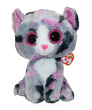 Ty Beanie Boos - Lindi the Pink and Grey Cat, Medium (9"), Glitter Eyes