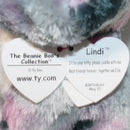 Ty Beanie Boos - Lindi the Pink and Grey Cat, Medium (9"), Glitter Eyes