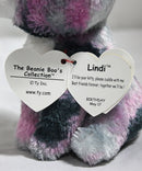 Ty Beanie Boos- Lindi the Gray Tie-Dye Cat, Glitter Eyes