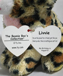 Ty Beanie Boos- Livvie the Leopard, Glitter Eyes