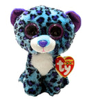 Ty Beanie Boos - Lizzie the Blue Leopard, (6"), Glitter Eyes, Claire's Exclusive