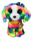 Ty Beanie Boos - Lola the Rainbow Dog, Medium (9"), Glitter Eyes, Claire's Exclusive