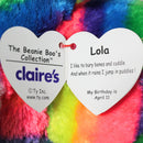 Ty Beanie Boos - Lola the Rainbow Dog, Medium (9"), Glitter Eyes, Claire's Exclusive