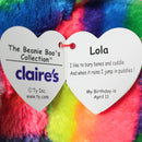 Ty Beanie Boos - Lola the Rainbow Dog, Medium (9"), Glitter Eyes, Claire's Exclusive