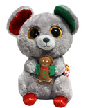 Ty Beanie Boos - Mac the Christmas Mouse, Medium (10"), Glitter Eyes