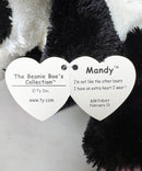Ty Beanie Boos - Mandy the Valentine Panda Bear, Medium (8"), Glitter Eyes