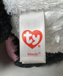 Ty Beanie Boos - Mandy the Valentine Panda Bear, Medium (8"), Glitter Eyes