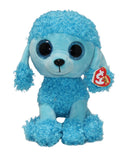 Ty Beanie Boos - Mandy the Blue Poodle, Medium (9"), Glitter Eyes