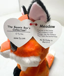 Ty Beanie Boos - Meadow the Orange Fox, (7"), Glitter Eyes