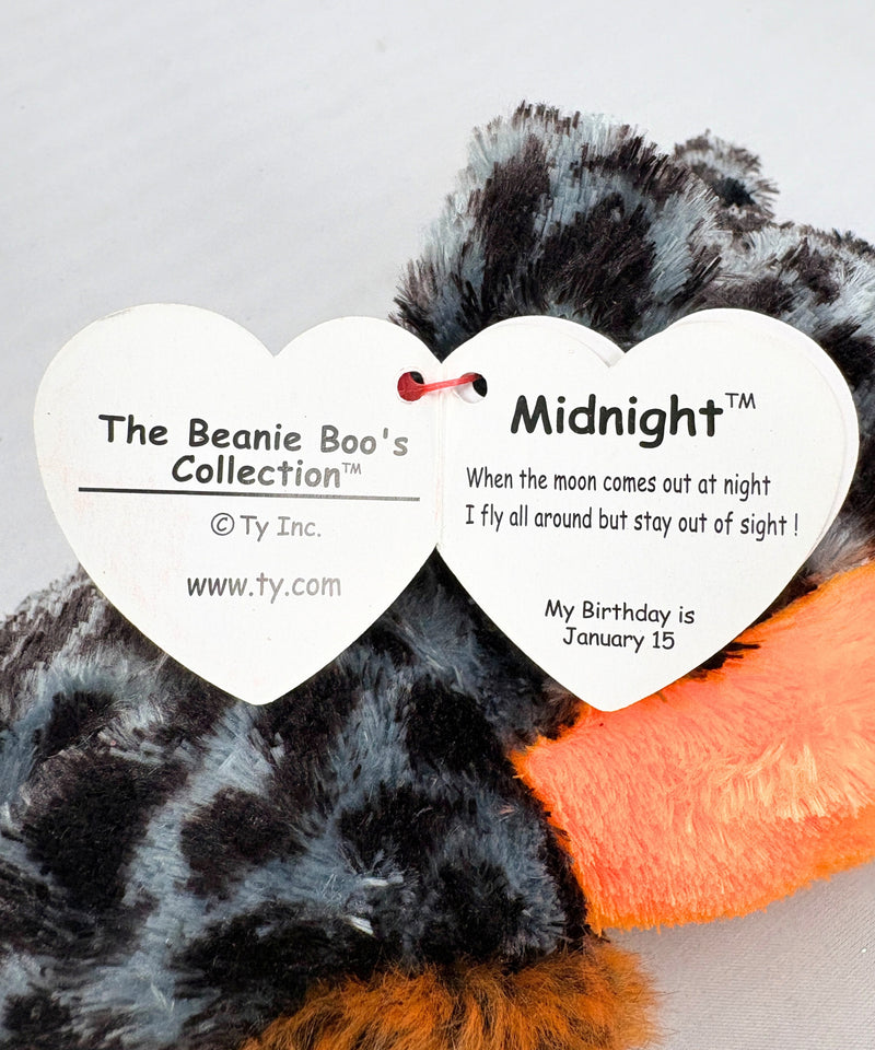 Ty Beanie Boos - Midnight the Owl, Glitter Eyes, Halloween