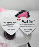 Ty Beanie Boos- Muffin the Pink-Eared Cat, Glitter Eyes