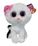 Ty Beanie Boos - Muffin the White Cat, Medium (8"), Glitter Eyes