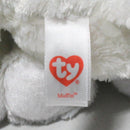 Ty Beanie Boos - Muffin the White Cat, Medium (8"), Glitter Eyes