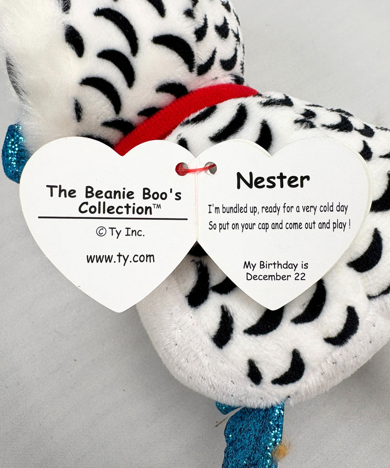 Ty Beanie Boos - Nester the Owl, Glitter Eyes, Christmas holidays, Winter