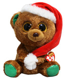 Ty Beanie Boos - Nicholas the Christmas Teddy Bear, Medium (10.5"), Glitter Eyes
