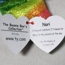 Ty Beanie Boos - Nori the Rainbow Narwhal, Medium (5"), Glitter Eyes