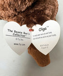 Ty Beanie Boos - Olga the Brown Monkey, (5"), Glitter Eyes, Europe
