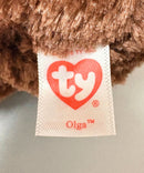 Ty Beanie Boos - Olga the Brown Monkey, (5"), Glitter Eyes, Europe