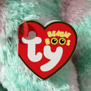 Ty Beanie Boos - Opal the Pink and Green Cat, Medium (9"), Glitter Eyes
