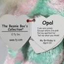 Ty Beanie Boos - Opal the Pink and Green Cat, Medium (9"), Glitter Eyes