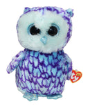 Ty Beanie Boos - Oscar the Blue and Purple Owl, Medium (9"), Glitter Eyes