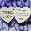 Ty Beanie Boos - Oscar the Blue and Purple Owl, Medium (9"), Glitter Eyes