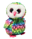 Ty Beanie Boos - Owen the Rainbow Colored Owl, Medium (9"), Glitter Eyes