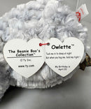 Ty Beanie Boos - Owlette the Gray Owl, Medium (9"), Glitter Eyes