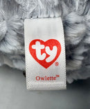 Ty Beanie Boos - Owlette the Gray Owl, Medium (9"), Glitter Eyes
