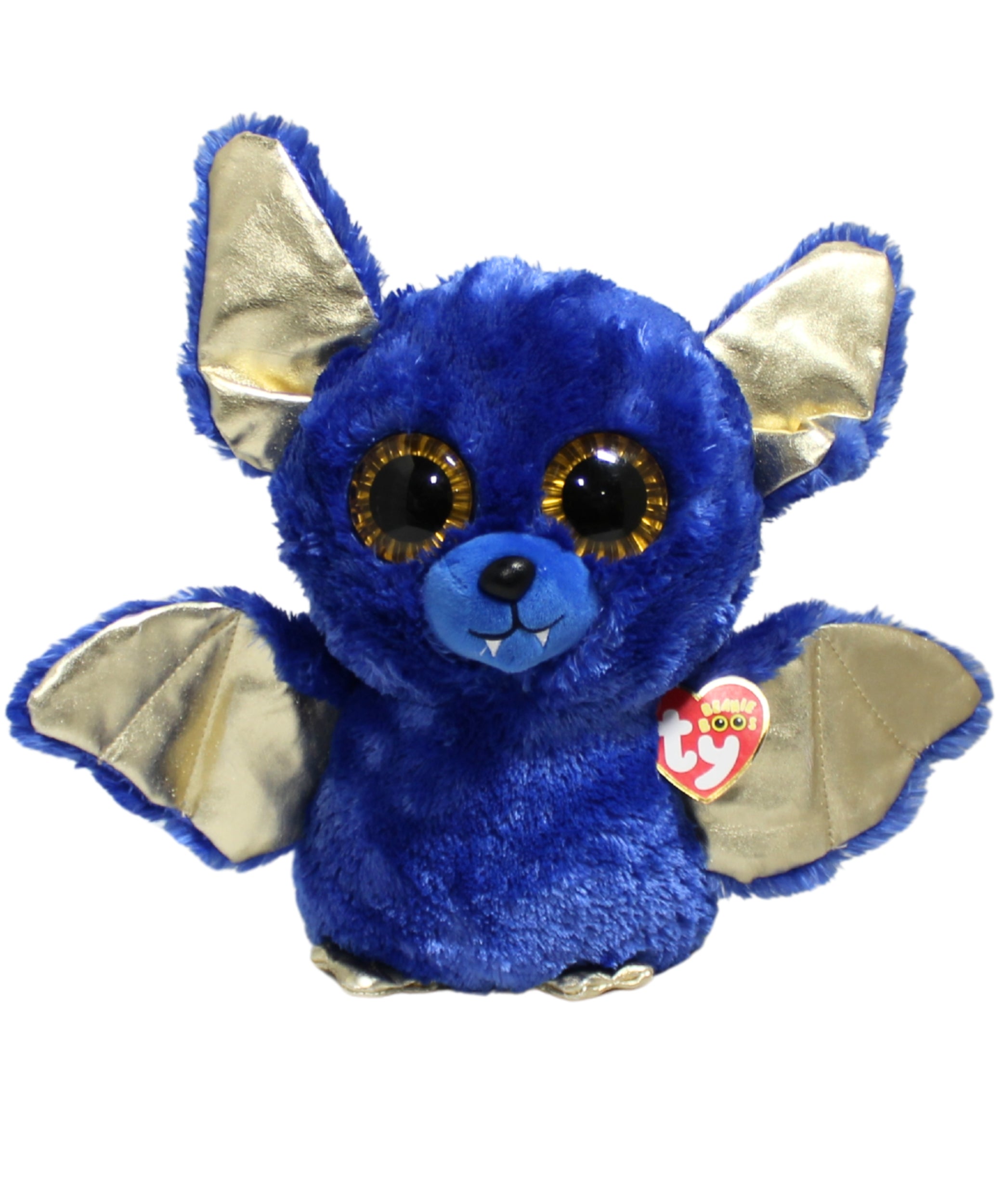Boo Jeeer Ty Beanie Boos - Ozzy the Blue & Gold Bat, Medium (9.5