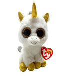 Ty Beanie Boos - Pegasus the White Unicorn, (7"), Glitter Eyes, UK Exclusive