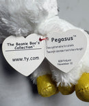 Ty Beanie Boos - Pegasus the White Unicorn, (7"), Glitter Eyes, UK Exclusive