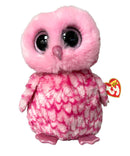 Ty Beanie Boos - Pinky the Pink Owl, Medium (8"), Glitter Eyes