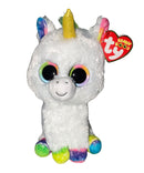 Ty Beanie Boos - Pixy the Unicorn (Gold Horn), Regular (7"), Solid Eyes
