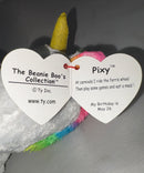Ty Beanie Boos - Pixy the Unicorn (Gold Horn), Regular (7"), Solid Eyes