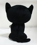 Ty Beanie Boos -  Potion the Black & Purple Cat with a Pumpkin, Medium (9.75"), Glitter Eyes