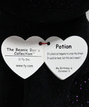 Ty Beanie Boos -  Potion the Black & Purple Cat with a Pumpkin, Medium (9.75"), Glitter Eyes