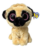 Ty Beanie Boos - Pugsly the Pug, (8"), Solid Eyes