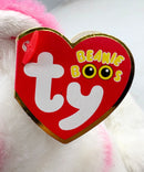 Ty Beanie Boos - Purrcilla the White tiger, Glitter Eyes, Valentine's day