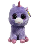 Ty Beanie Boos- Rainbow the Purple Unicorn, Glitter Eyes