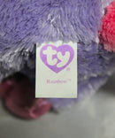 Ty Beanie Boos- Rainbow the Purple Unicorn, Glitter Eyes