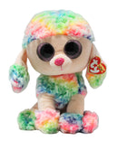 Ty Beanie Boos - Rainbow the Poodle, Medium (9"), Glitter Eyes