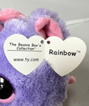Ty Beanie Boos - Rainbow the Purple Unicorn, Medium (10"), Solid Eyes
